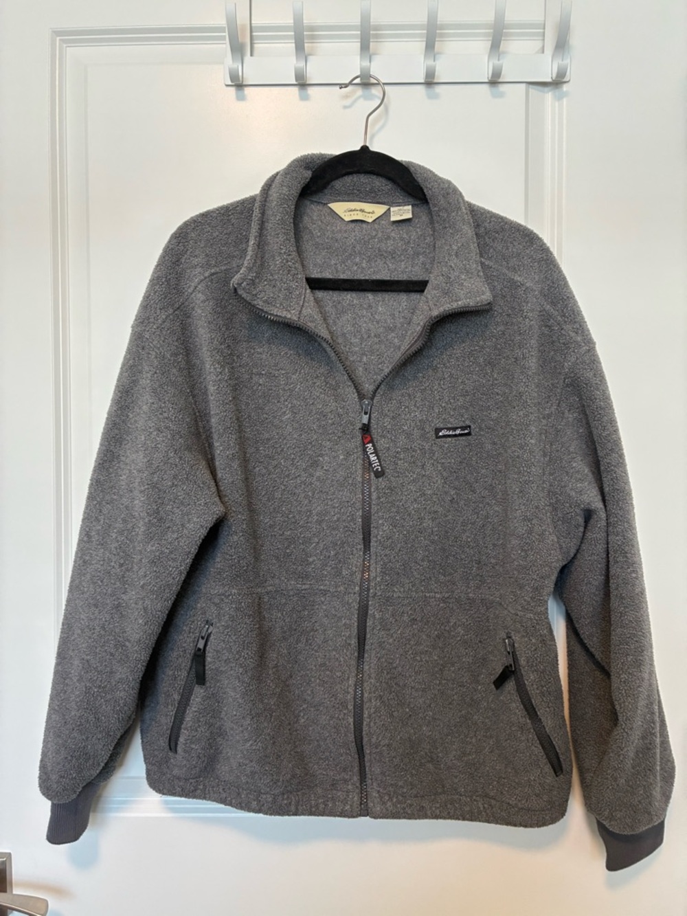Eddie Bauer Light Gray Sherpa Fleece Zip Jacket